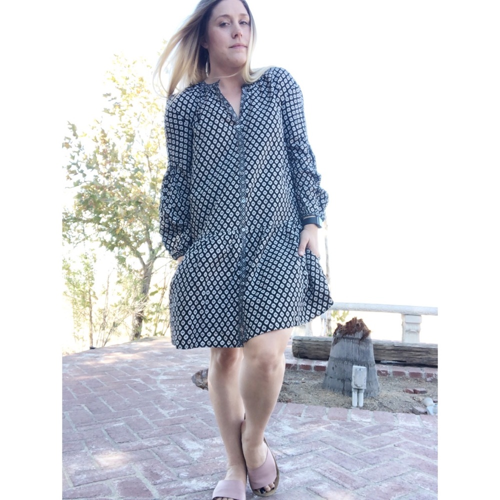 Joie Drop waist Floral Knee Length Dress